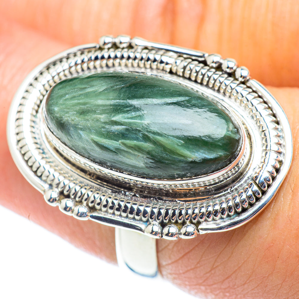 Seraphinite Rings handcrafted by Anasilvercos - RING54143