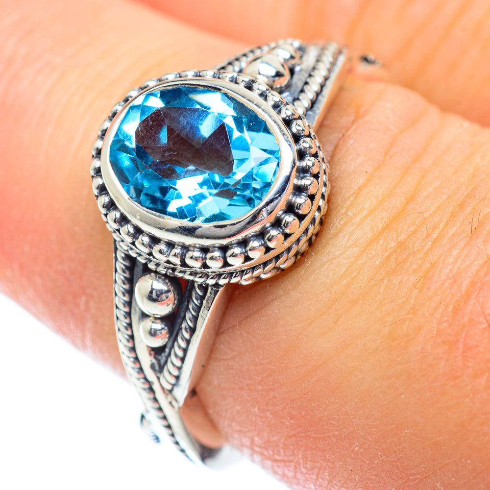 Blue Topaz Rings handcrafted by Anasilvercos - RING54223