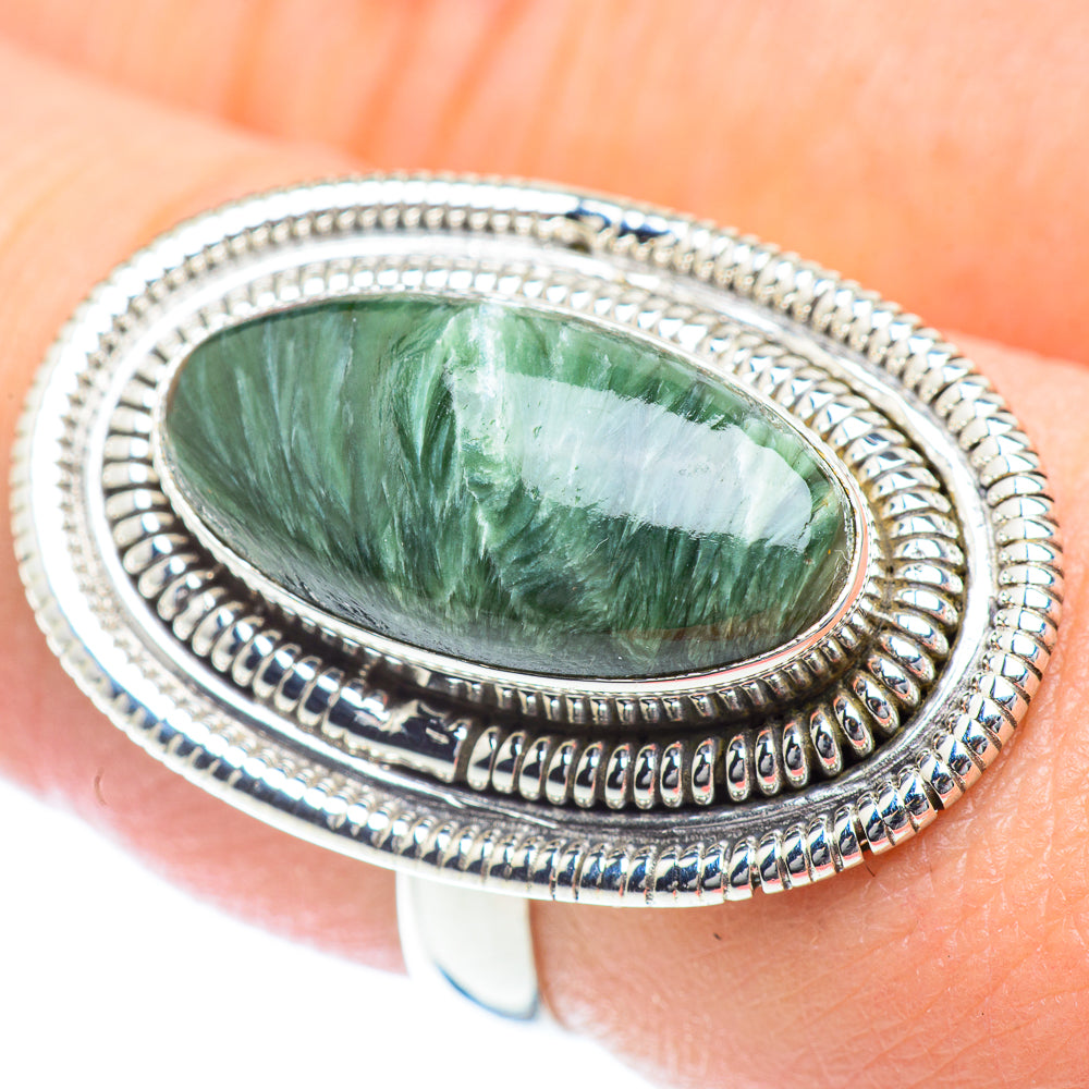 Seraphinite Rings handcrafted by Anasilvercos - RING54231