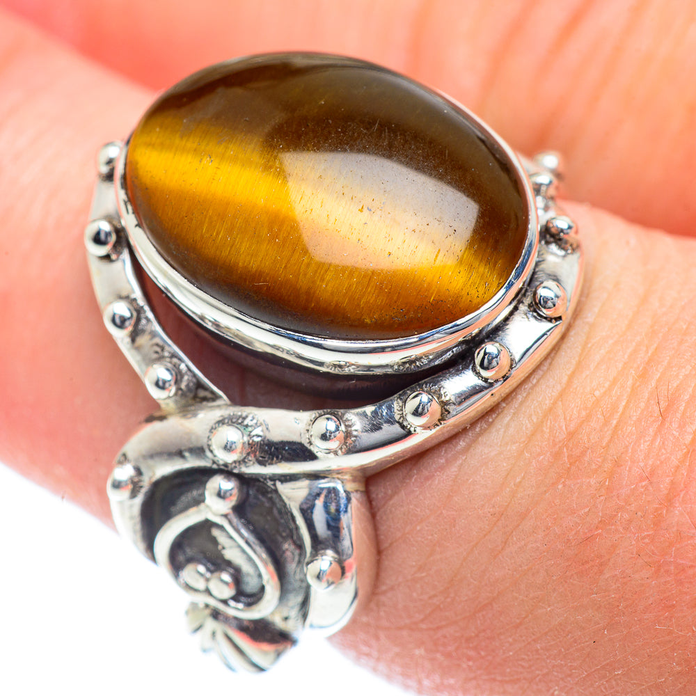 Tiger Eye Rings handcrafted by Anasilvercos - RING54234