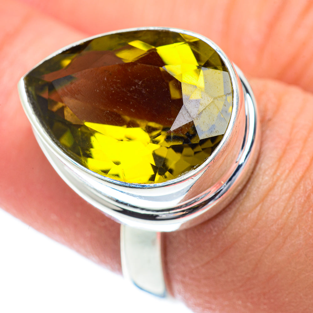 Olive Quartz Rings handcrafted by Anasilvercos - RING54284