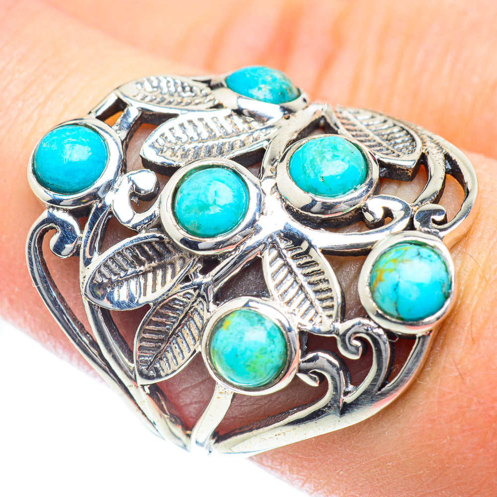 Arizona Turquoise Rings handcrafted by Anasilvercos - RING54286