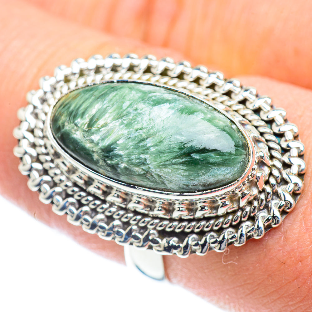 Seraphinite Rings handcrafted by Anasilvercos - RING54319