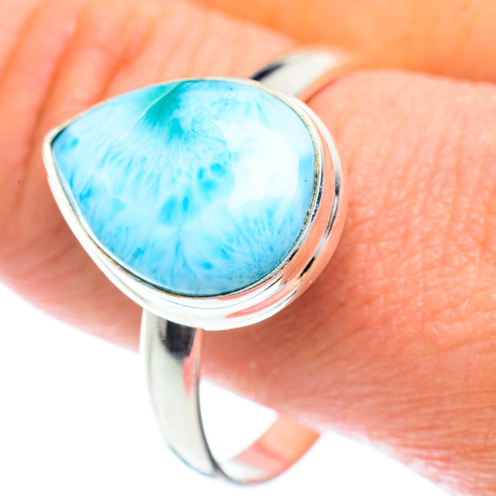 Larimar Rings handcrafted by Anasilvercos - RING54365