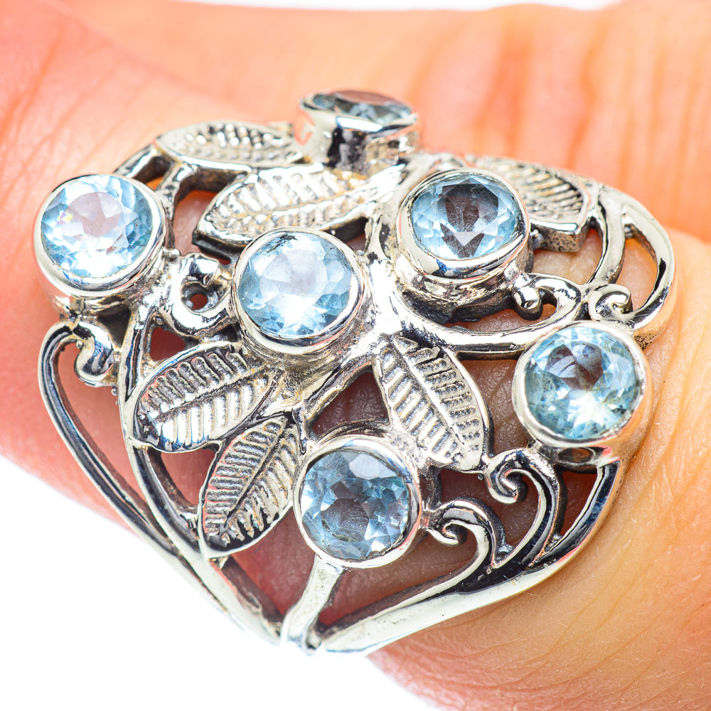 Blue Topaz Rings handcrafted by Anasilvercos - RING54386