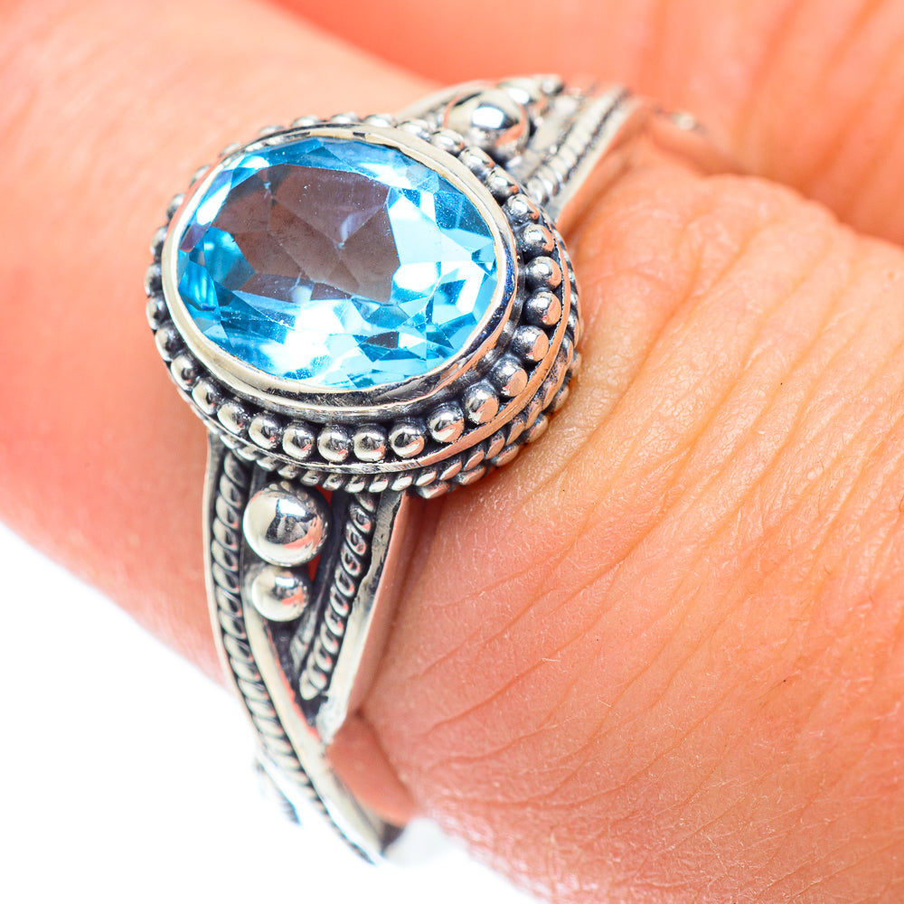 Blue Topaz Rings handcrafted by Anasilvercos - RING54387