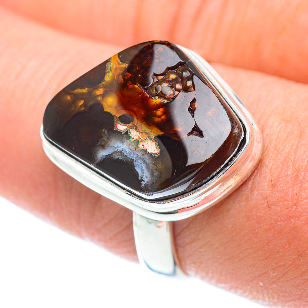 Mexican Fire Agate Rings handcrafted by Anasilvercos - RING54416