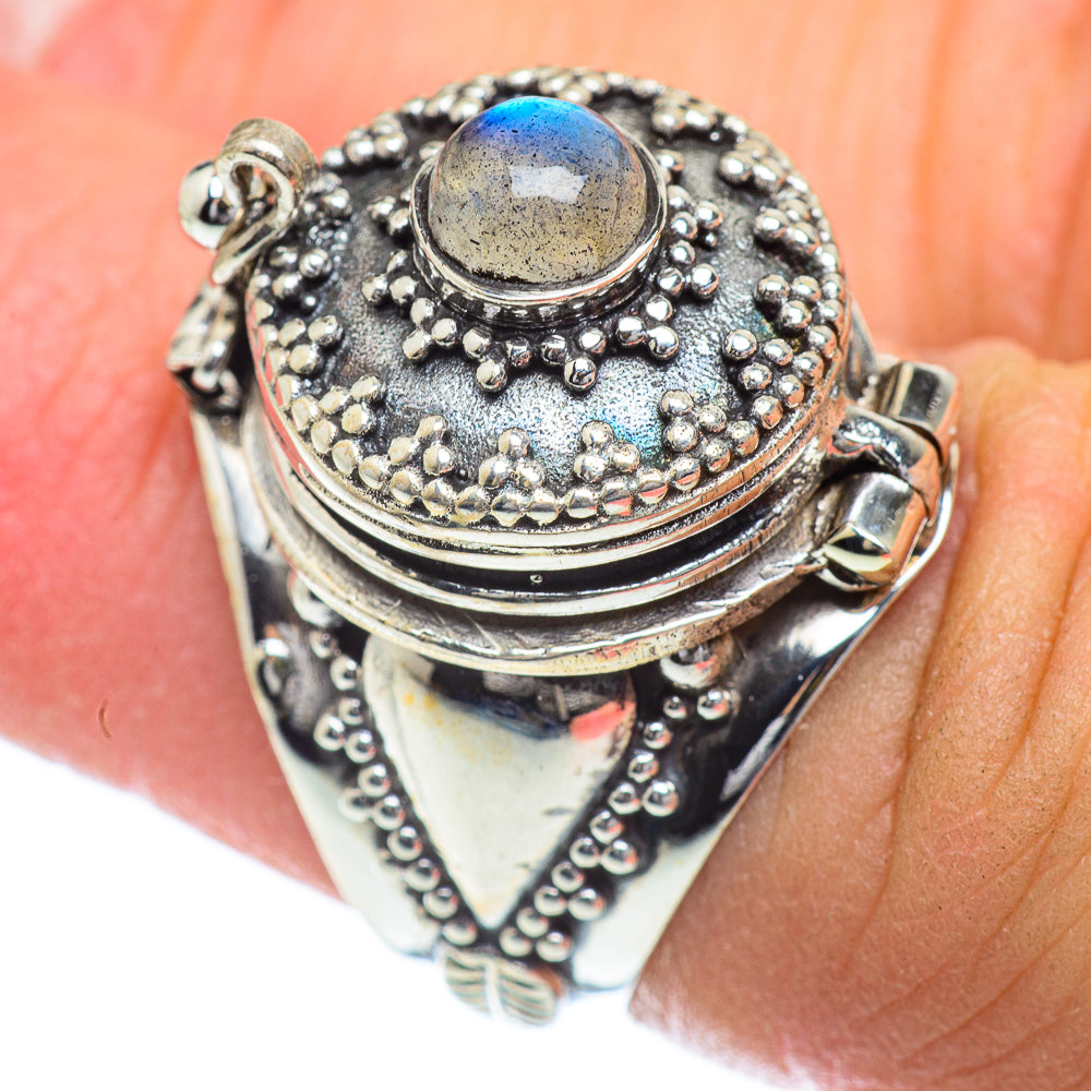 Rainbow Moonstone Rings handcrafted by Anasilvercos - RING54530