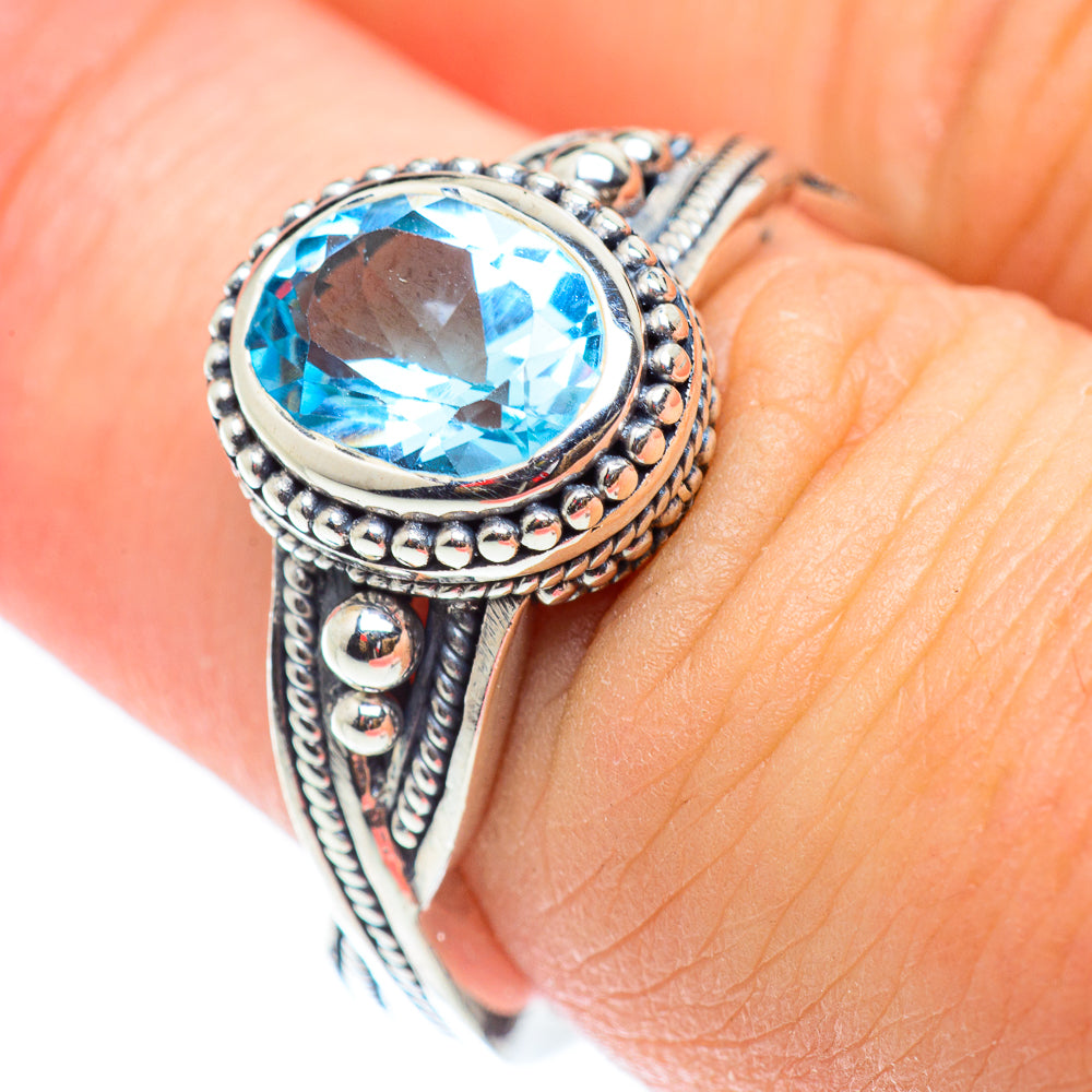 Blue Topaz Rings handcrafted by Anasilvercos - RING54630