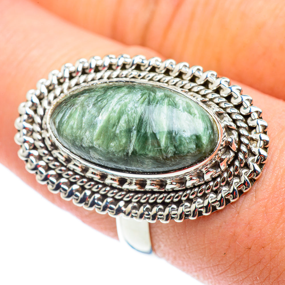 Seraphinite Rings handcrafted by Anasilvercos - RING54634