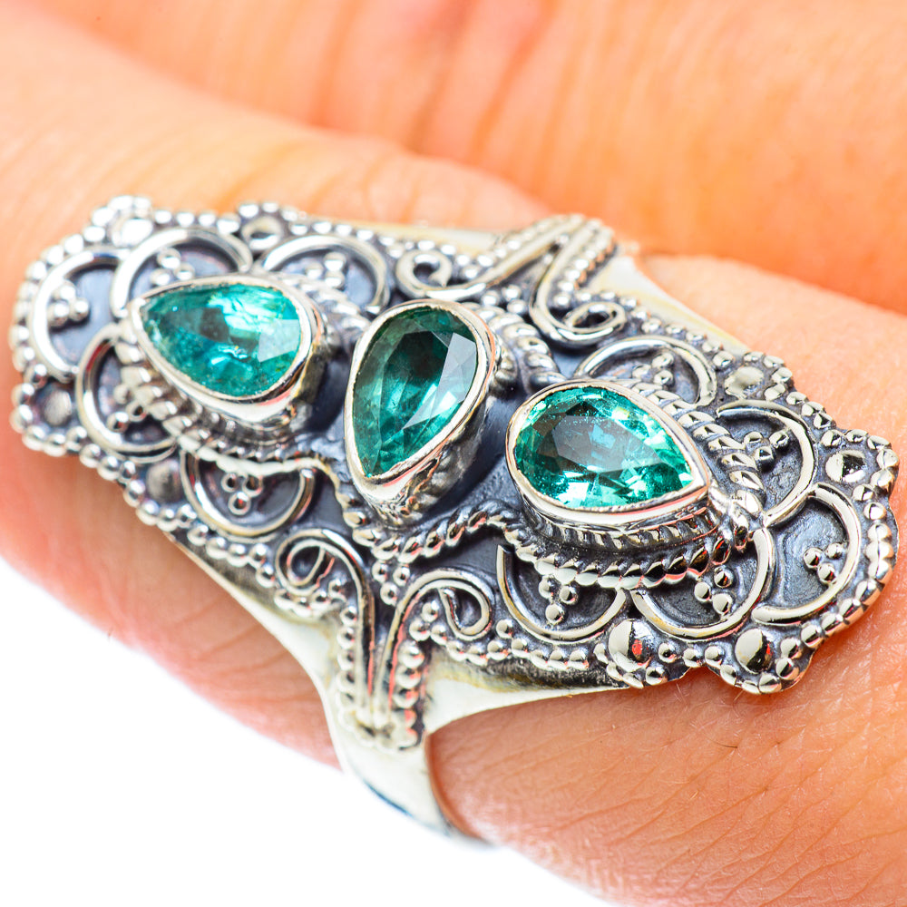 Zambian Emerald Rings handcrafted by Anasilvercos - RING54698