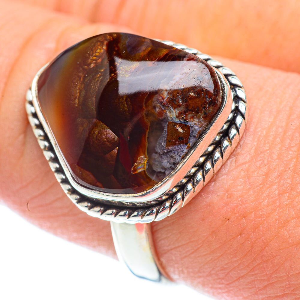 Mexican Fire Agate Rings handcrafted by Anasilvercos - RING54792