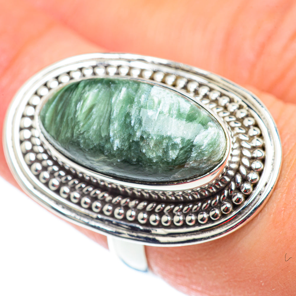 Seraphinite Rings handcrafted by Anasilvercos - RING54815