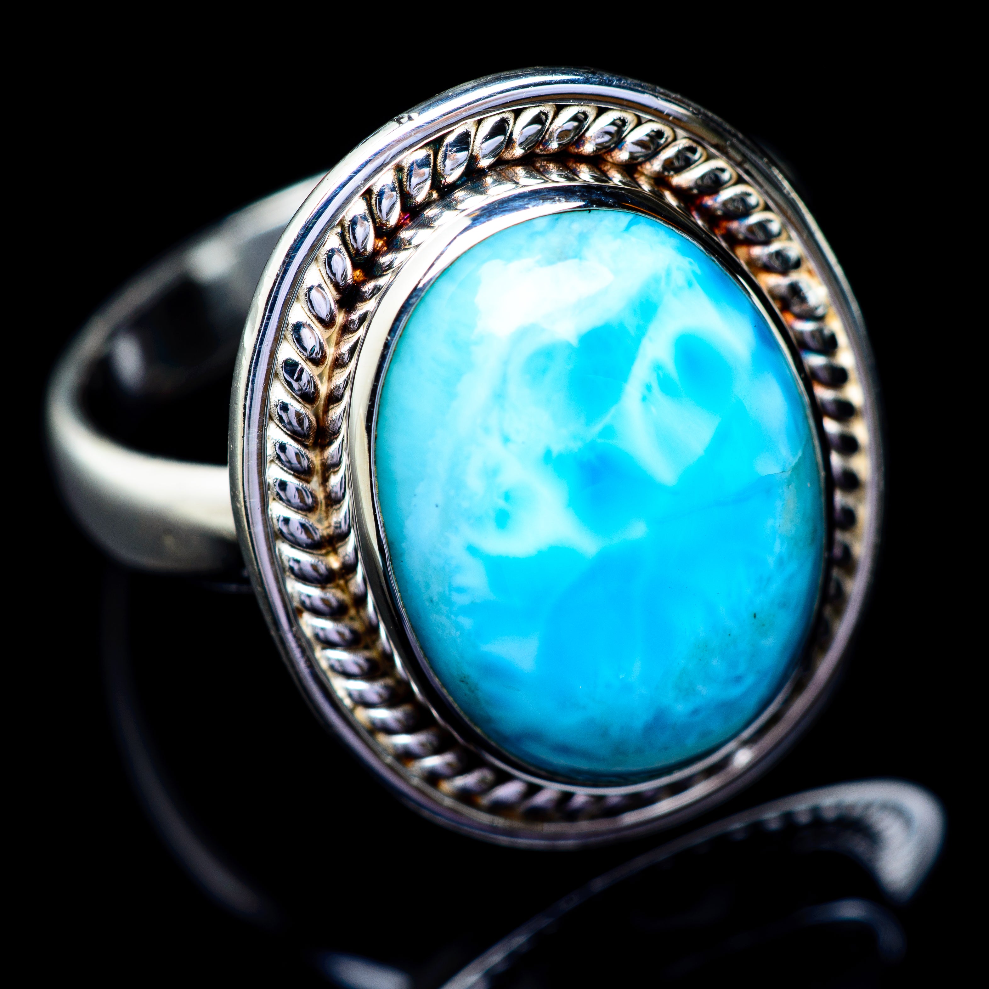 Larimar Rings handcrafted by Anasilvercos - RING5482