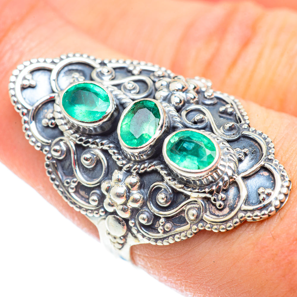 Zambian Emerald Rings handcrafted by Anasilvercos - RING54904