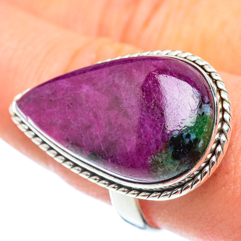 Ruby Zoisite Rings handcrafted by Anasilvercos - RING54970