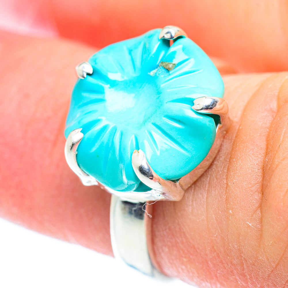 Arizona Turquoise Rings handcrafted by Anasilvercos - RING54992