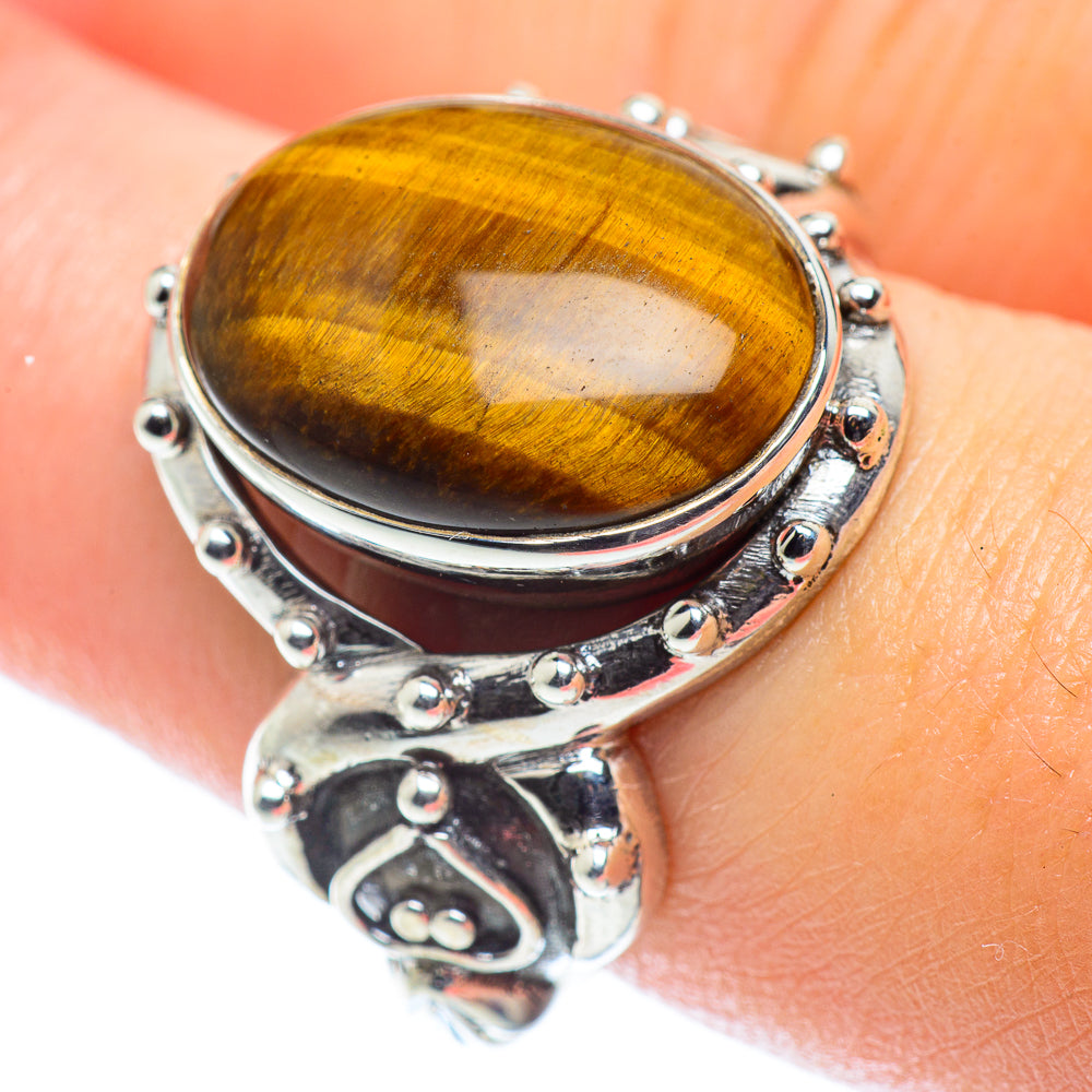 Tiger Eye Rings handcrafted by Anasilvercos - RING55001