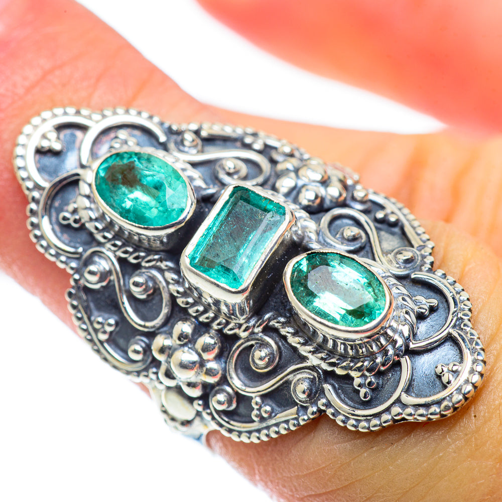 Zambian Emerald Rings handcrafted by Anasilvercos - RING55058