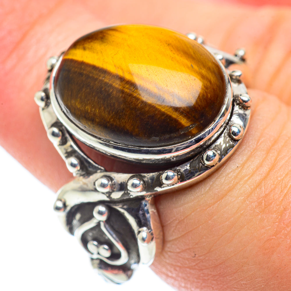 Tiger Eye Rings handcrafted by Anasilvercos - RING55108