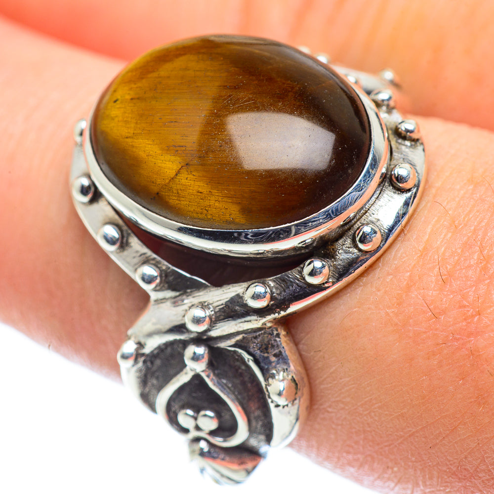 Tiger Eye Rings handcrafted by Anasilvercos - RING55176