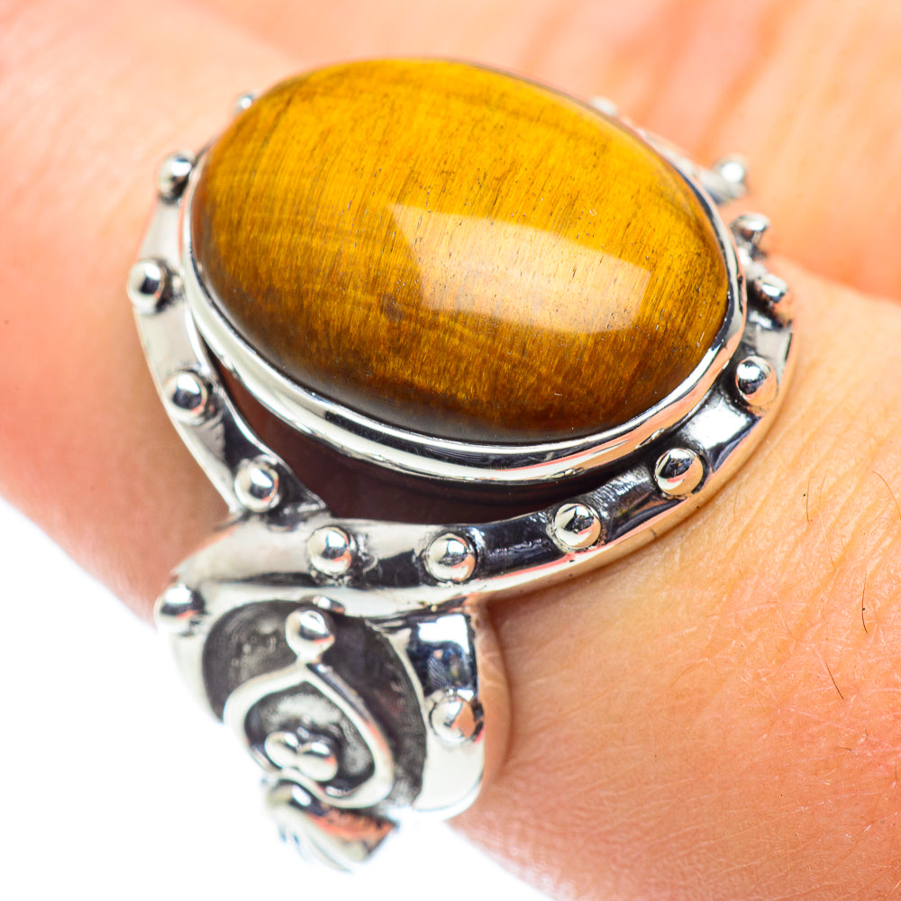 Tiger Eye Rings handcrafted by Anasilvercos - RING55202