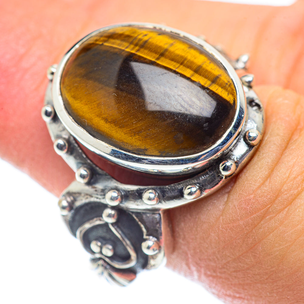 Tiger Eye Rings handcrafted by Anasilvercos - RING55234