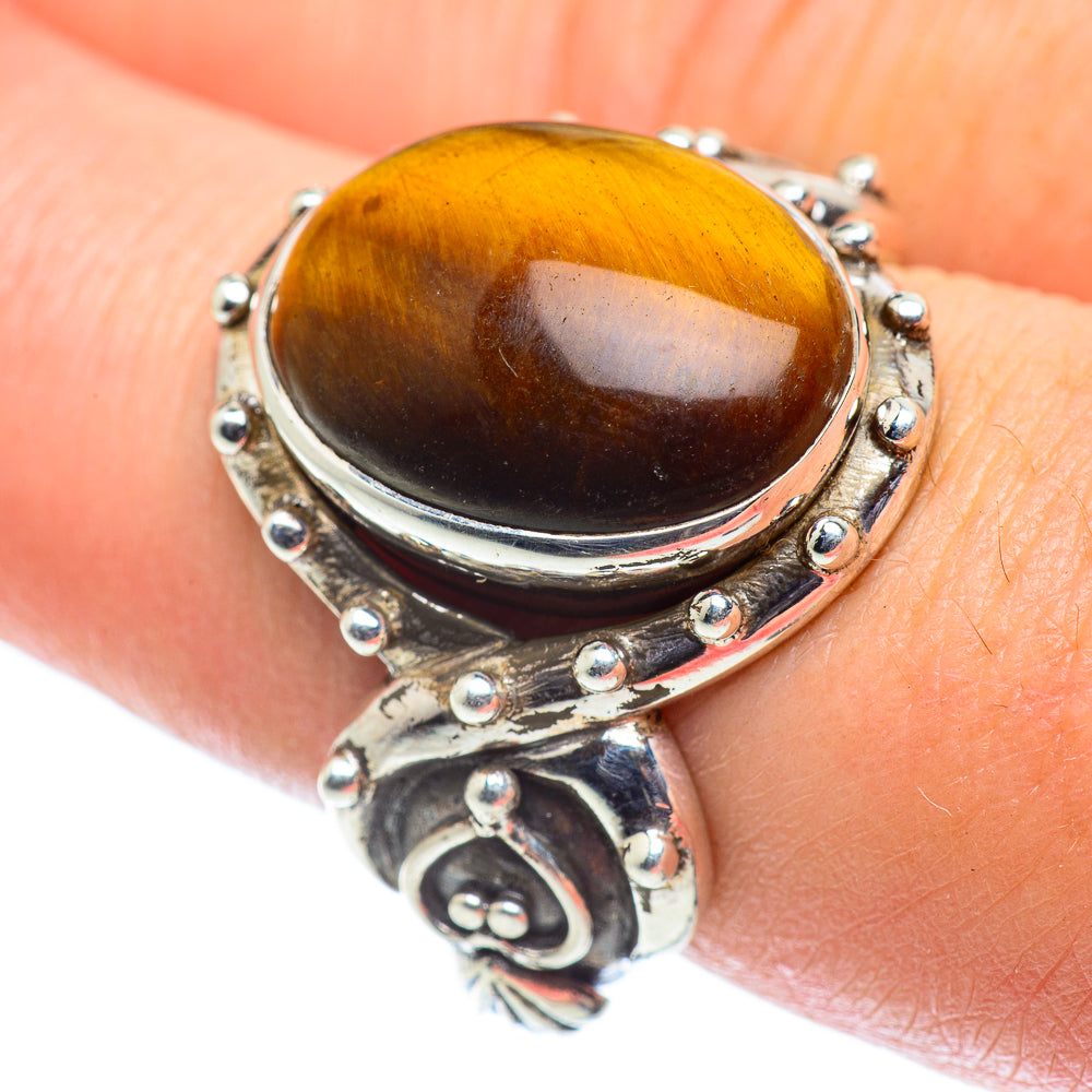 Tiger Eye Rings handcrafted by Anasilvercos - RING55312