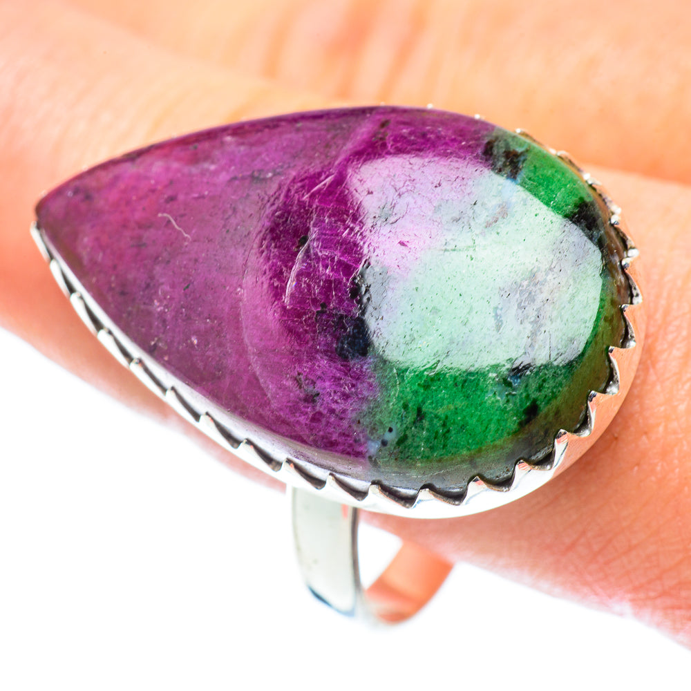 Ruby Zoisite Rings handcrafted by Anasilvercos - RING55314