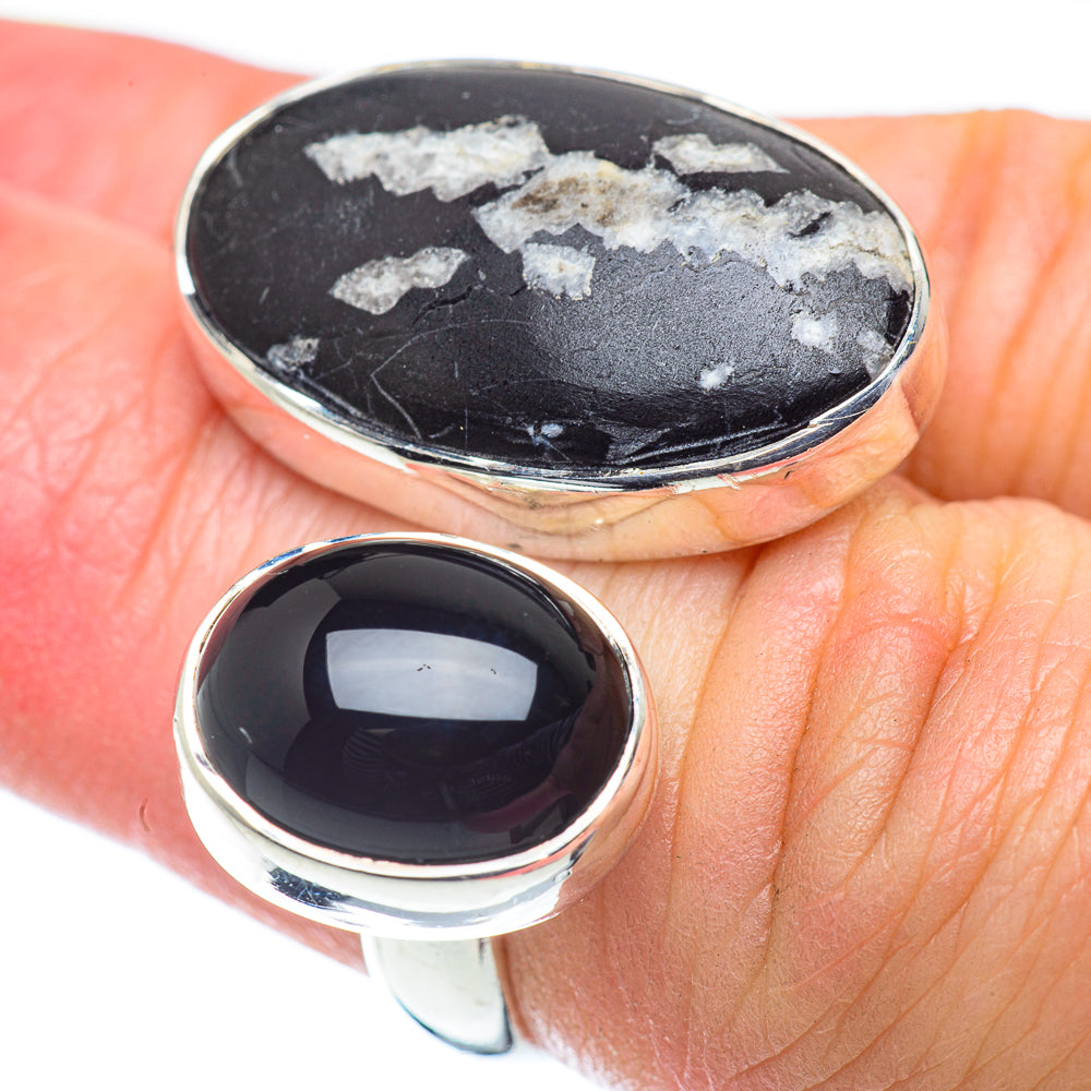 Snowflake Obsidian Rings handcrafted by Anasilvercos - RING55476