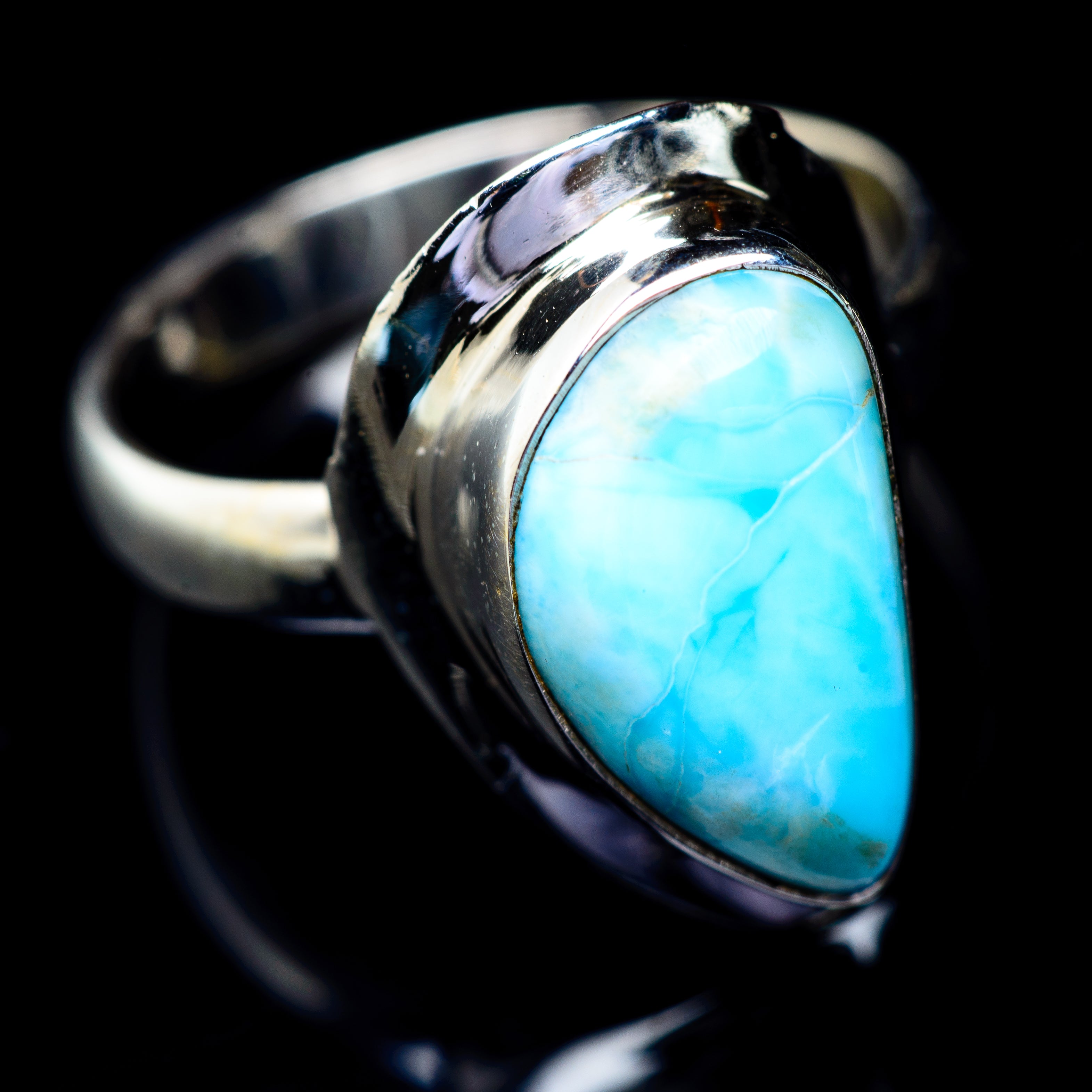 Larimar Rings handcrafted by Anasilvercos - RING5548