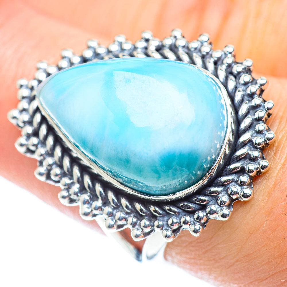 Larimar Rings handcrafted by Anasilvercos - RING55486