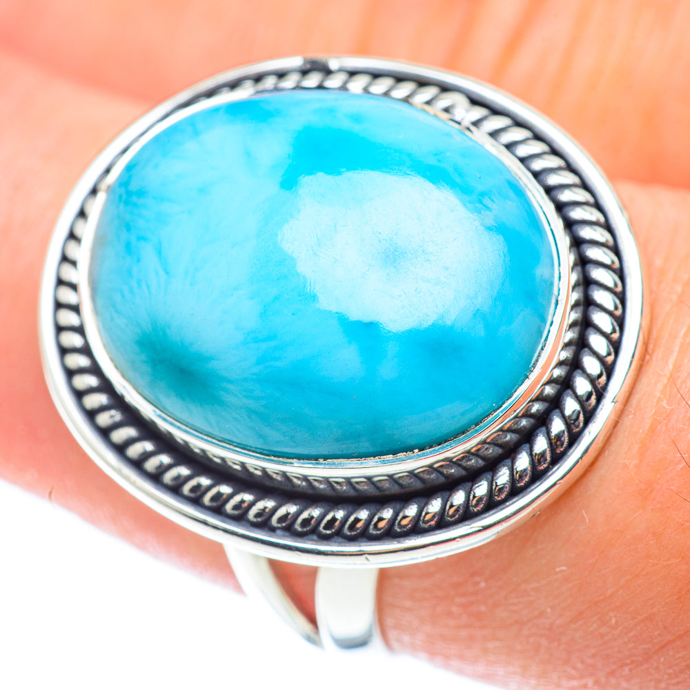 Larimar Rings handcrafted by Anasilvercos - RING55512