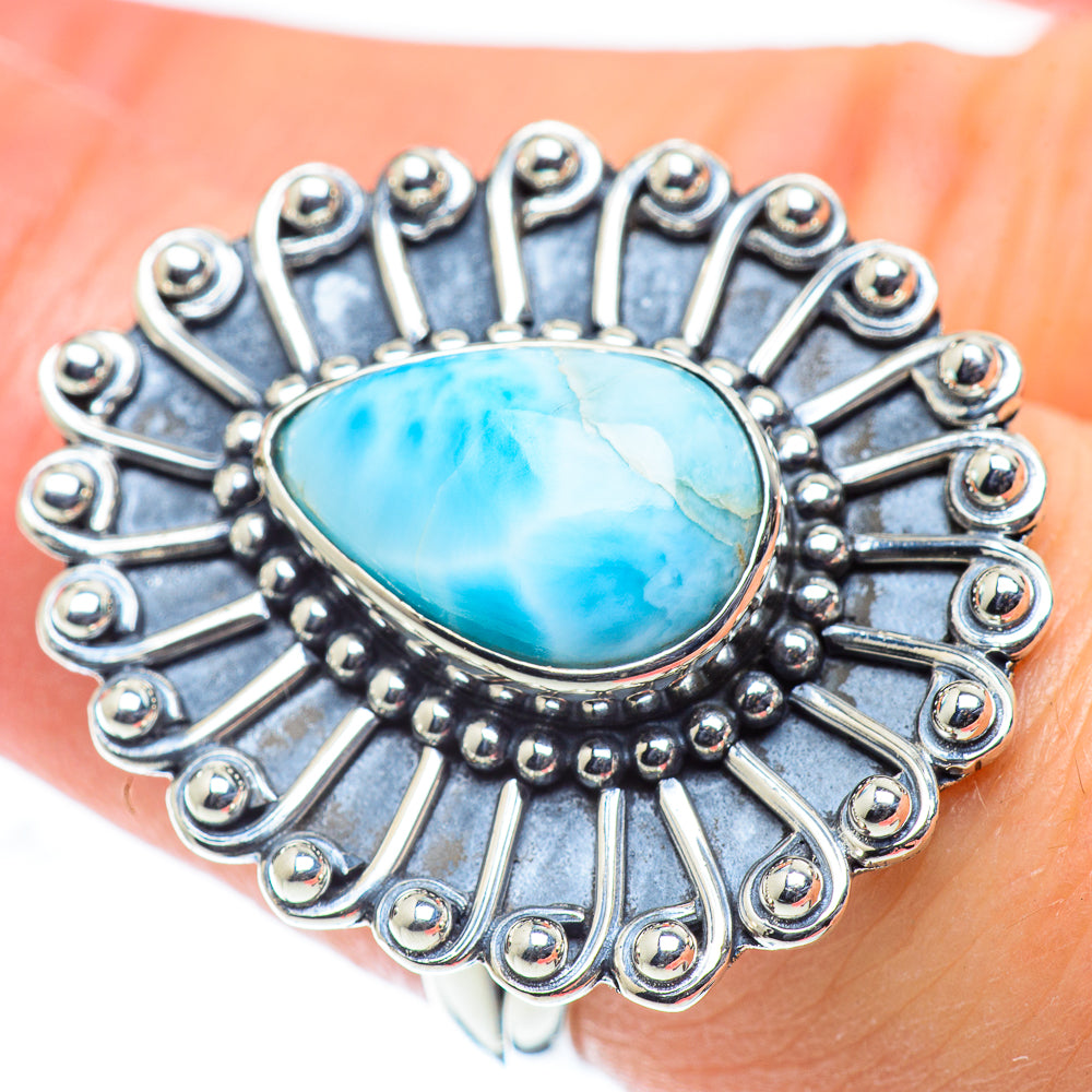 Larimar Rings handcrafted by Anasilvercos - RING55534