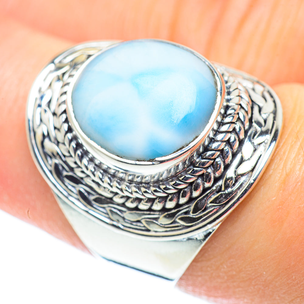 Larimar Rings handcrafted by Anasilvercos - RING55548