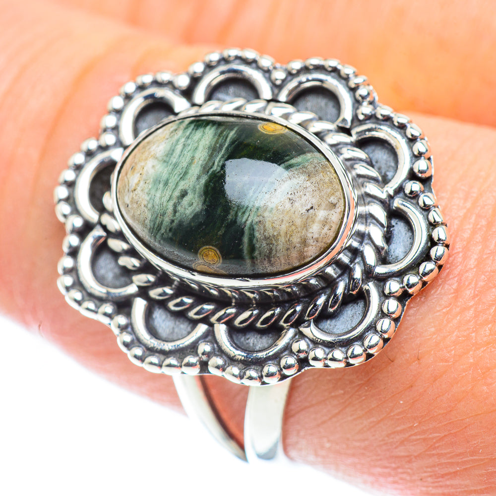 Ocean Jasper Rings handcrafted by Anasilvercos - RING55554