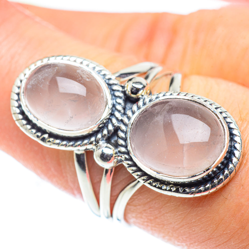 Rose Quartz Rings handcrafted by Anasilvercos - RING55558