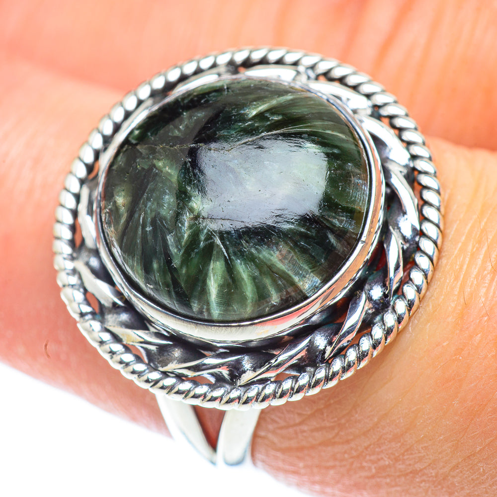 Seraphinite Rings handcrafted by Anasilvercos - RING55600
