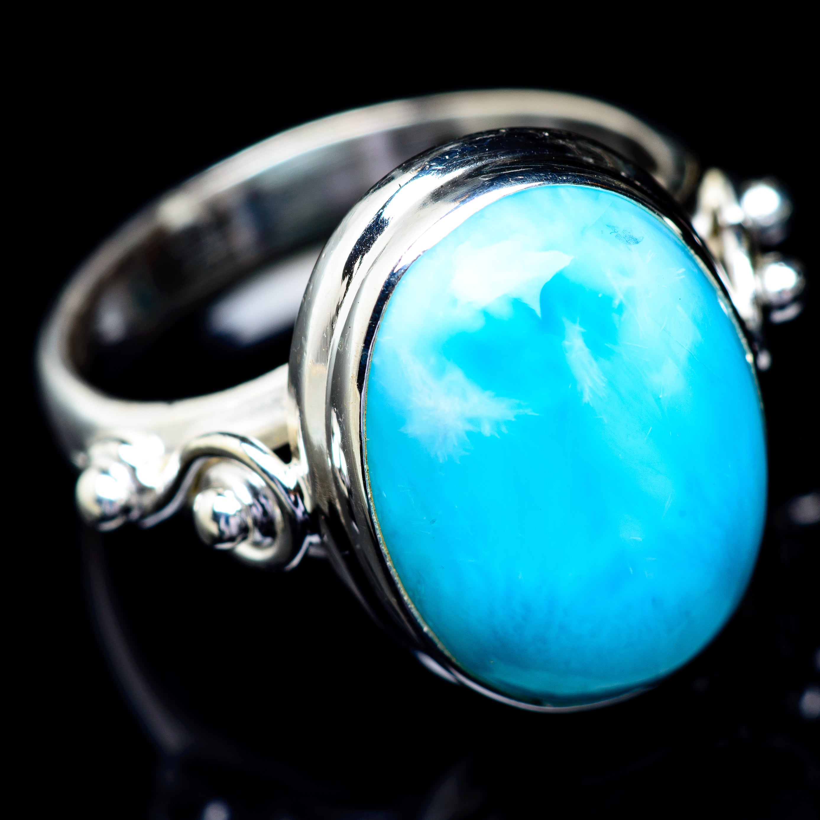 Larimar Rings handcrafted by Anasilvercos - RING5567