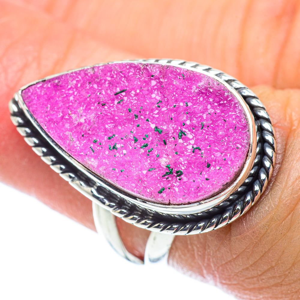Cobalto Calcite Druzy Rings handcrafted by Anasilvercos - RING55688