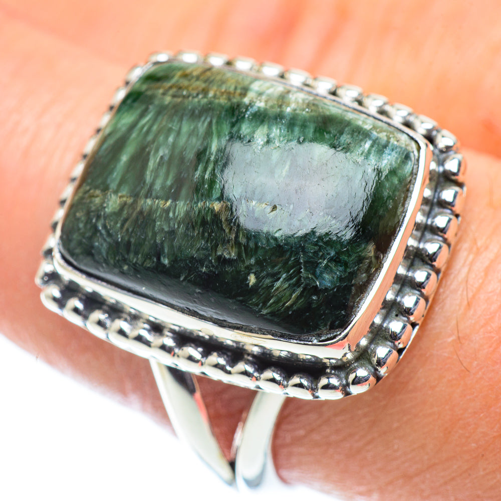 Seraphinite Rings handcrafted by Anasilvercos - RING55702