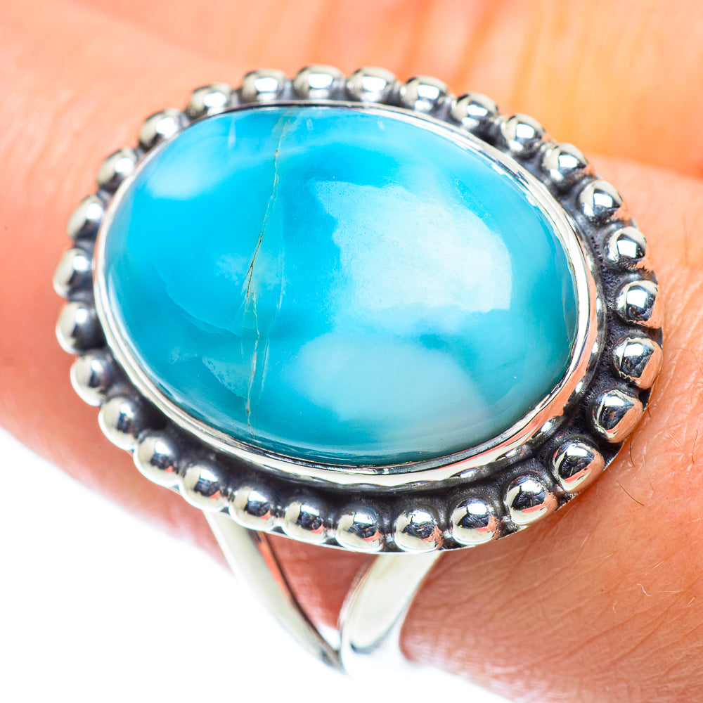 Larimar Rings handcrafted by Anasilvercos - RING55720