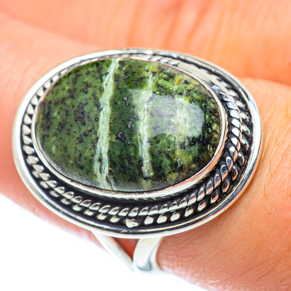 Lizard Jasper Rings handcrafted by Anasilvercos - RING55729