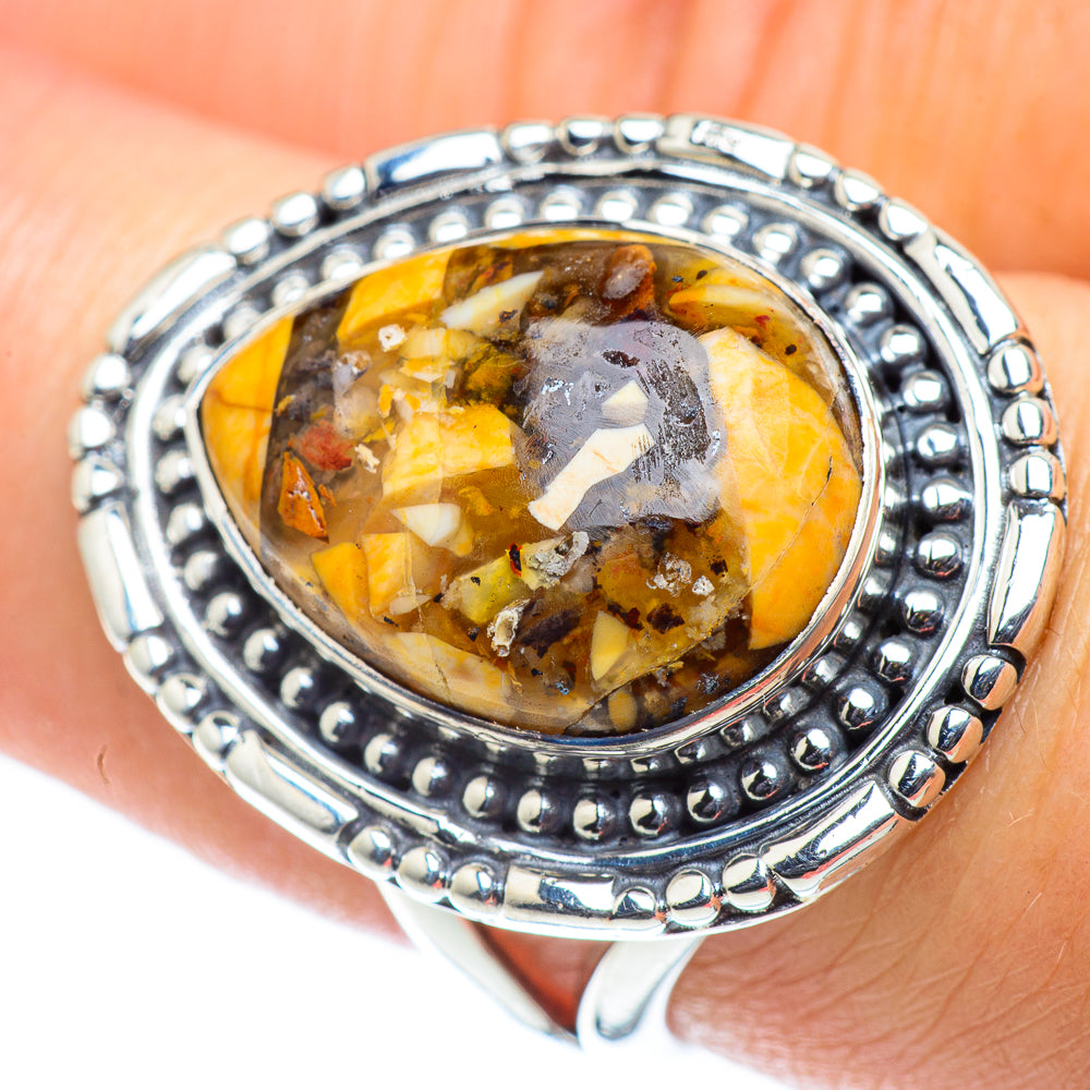 Brecciated Mookaite Rings handcrafted by Anasilvercos - RING55733