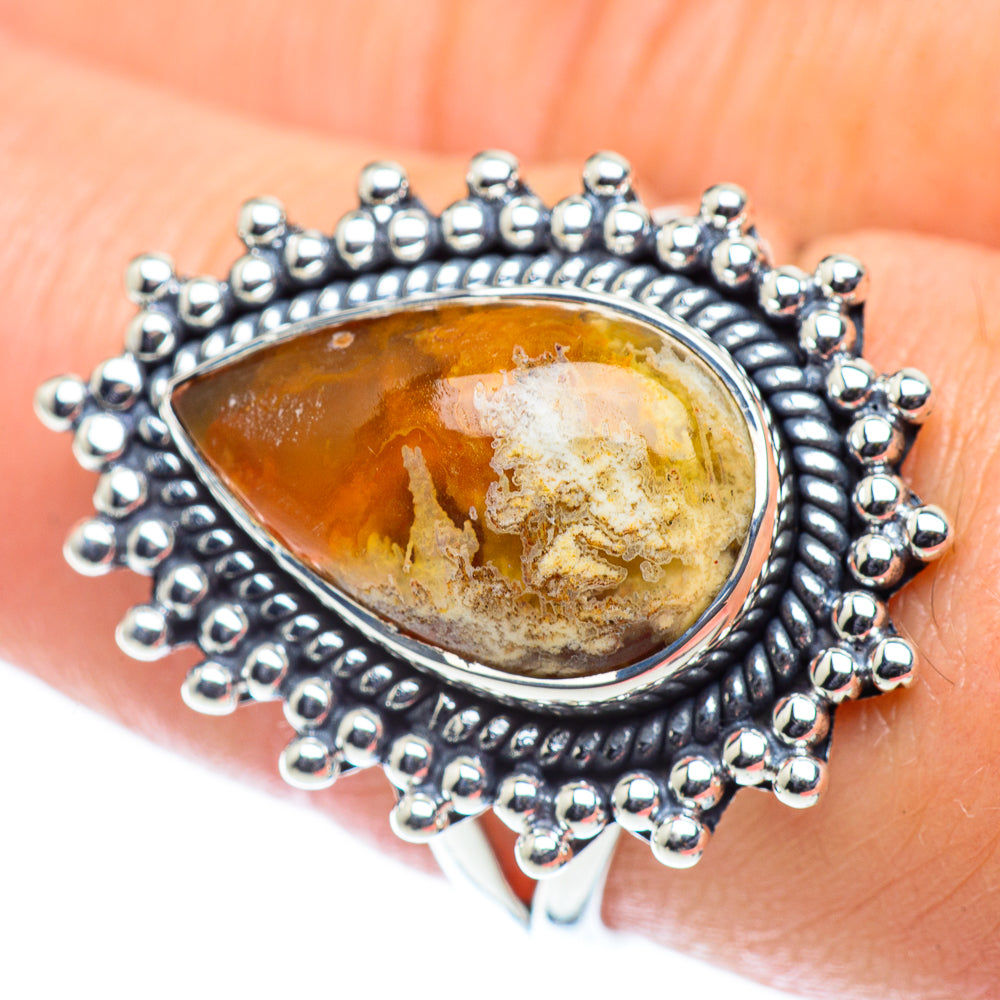 Plume Agate Rings handcrafted by Anasilvercos - RING55734