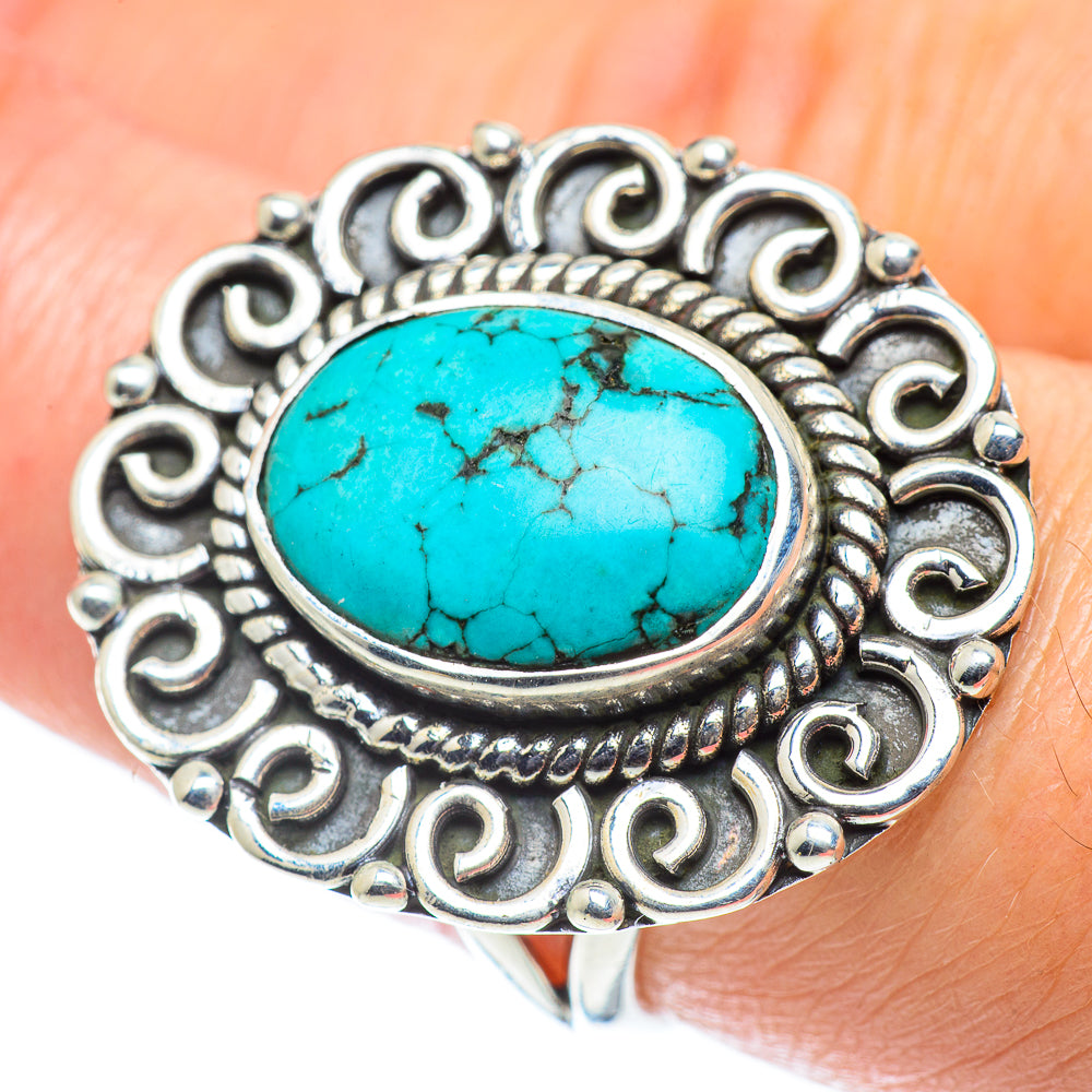 Tibetan Turquoise Rings handcrafted by Anasilvercos - RING55745
