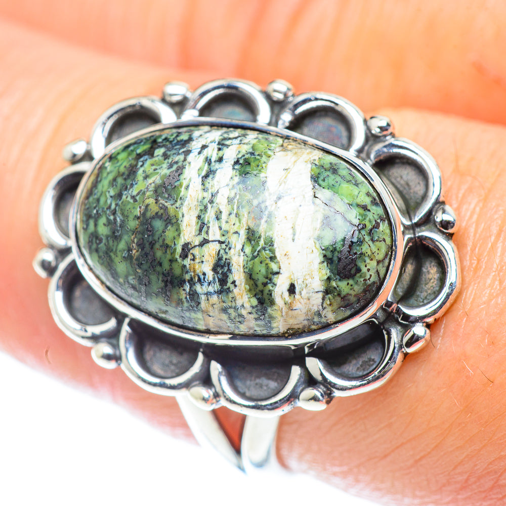 Lizard Jasper Rings handcrafted by Anasilvercos - RING55748