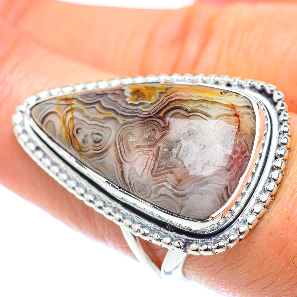 Laguna Lace Agate Rings handcrafted by Anasilvercos - RING55791