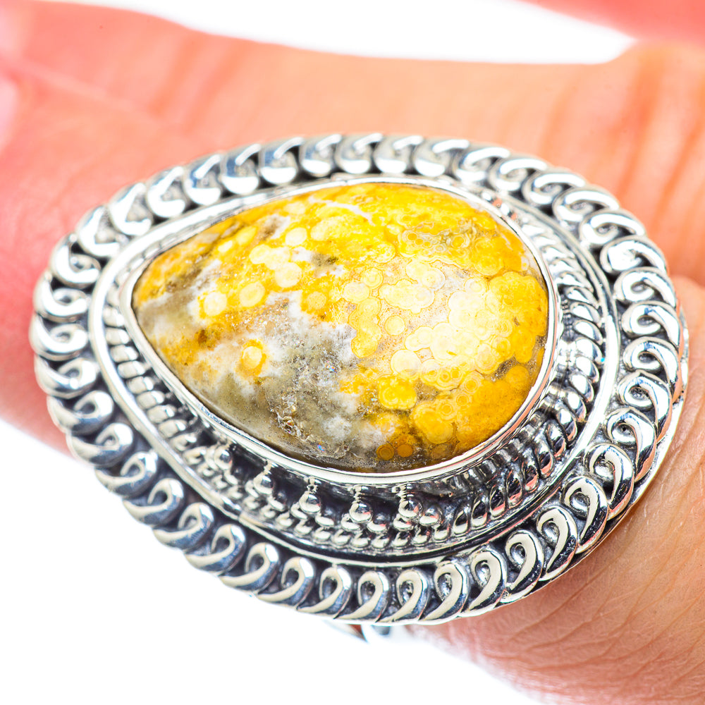 Bumble Bee Jasper Rings handcrafted by Anasilvercos - RING55824