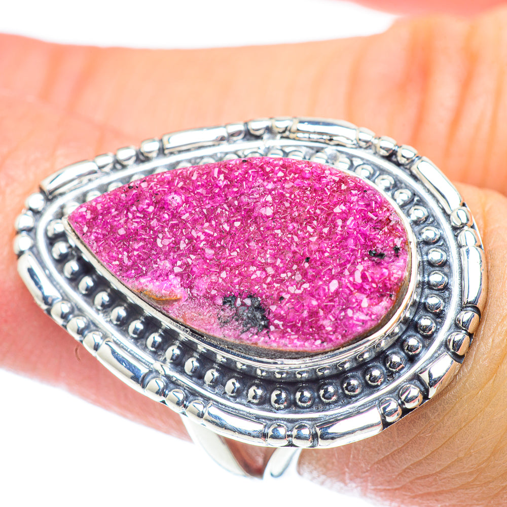 Cobalto Calcite Druzy Rings handcrafted by Anasilvercos - RING55828